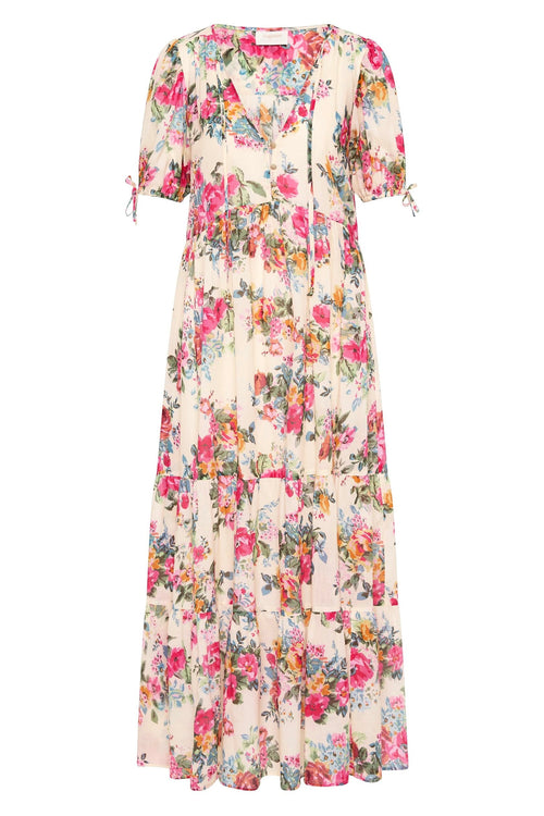 White floral maxi dress