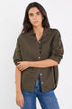 Exalted Khaki Linen Viscose Oversized Shirt