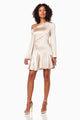 Jamboree Champagne Satin LS Mini Dress