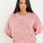 Alora Raspberry Wool Blend SS Knit Top