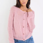 Emmy Pink Mohair Cardigan