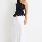 Summit White Tie Waist Bias Maxi Skirt