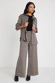 Figure Black Geo Satin Pull On Wide Leg Pants