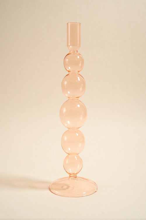 orange glass candle holder