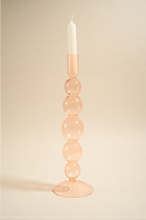 orange glass candle holder