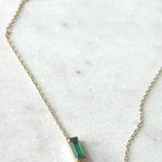 Emerald Baguette Gold Necklace EOL ACC Jewellery Lindi Kingi   