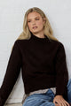 Forage Chocolate Mock Neck LS Jumper