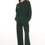 green knit pant