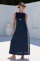 Future Ink Linen Sleeveless Midi Dress