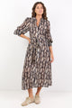 Gardenia Black Zebra Long Sleeve Shirt Dress