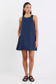 Generous Navy Linen Sleeveless Mini Dress