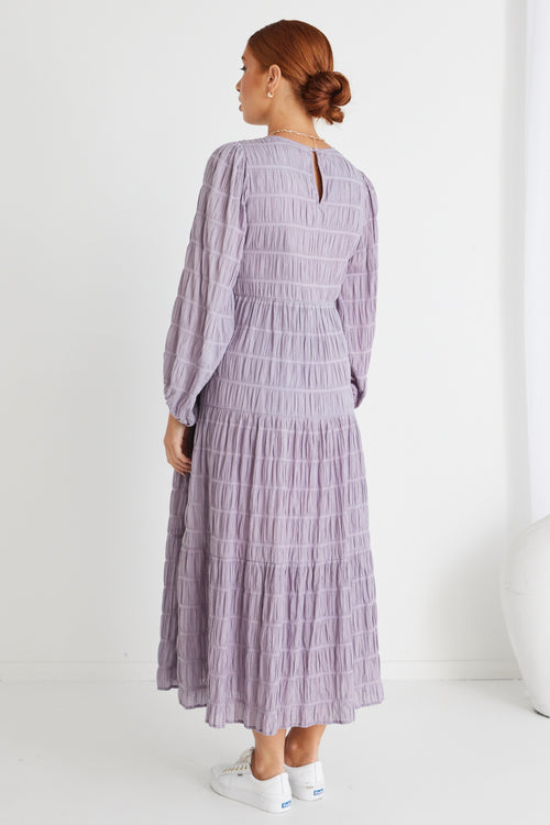 Purple Long Sleeve Maxi Dress