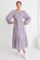 Gigi Lilac LS Tiered Maxi Dress