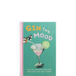 Book titled 'Gin The Mood' with a cocktail illustration on a green background
