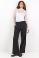 Jaunty Black Slant Pocket Wide Leg Pants
