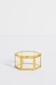 Glass with Gold Trim Small Hexagonal Jewellery Boxes