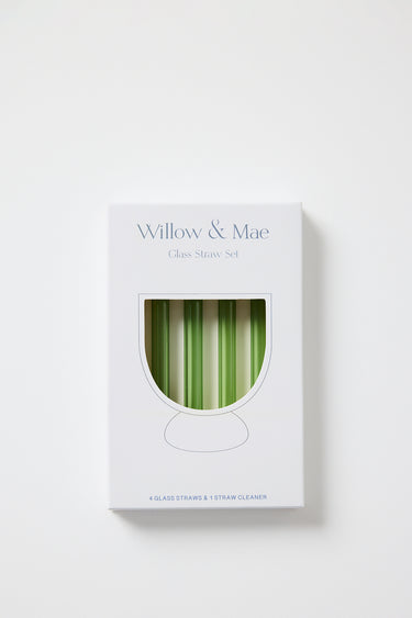Green Cocktail Short Reuseable Pk 4 Glass Drinking Straws