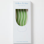 Green Curvy Reuseable Pk 4 Glass Drinking Straws