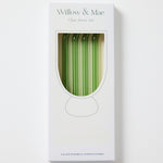 Green Straight Reuseable Pk 4 Glass Drinking Straws
