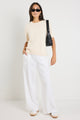 Lovesome Cream Cashmere Blend Chunky Knit Tee