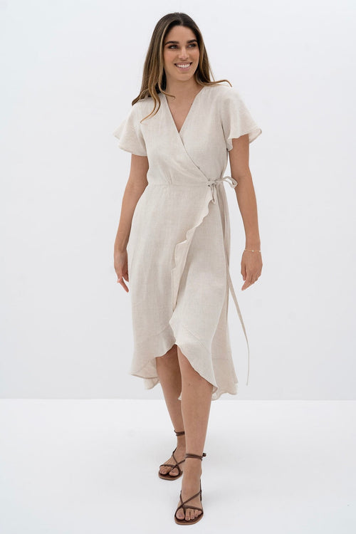 Kai Natural Wrap Dress WW Dress Humidity Lifestyle   