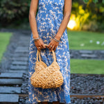 blue white floral dress