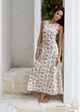 Willa White Kaffir Print Sleeveless Midi Dress