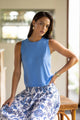 Collette Cornflower Cotton Knit Tank