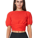 Casa Ruby Red V Neck Wrap Top WW Top Huffer   