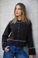 Habitual Chocolate Contrast Trim Cardigan