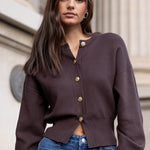 Hallmark Chocolate Crewneck Cardigan