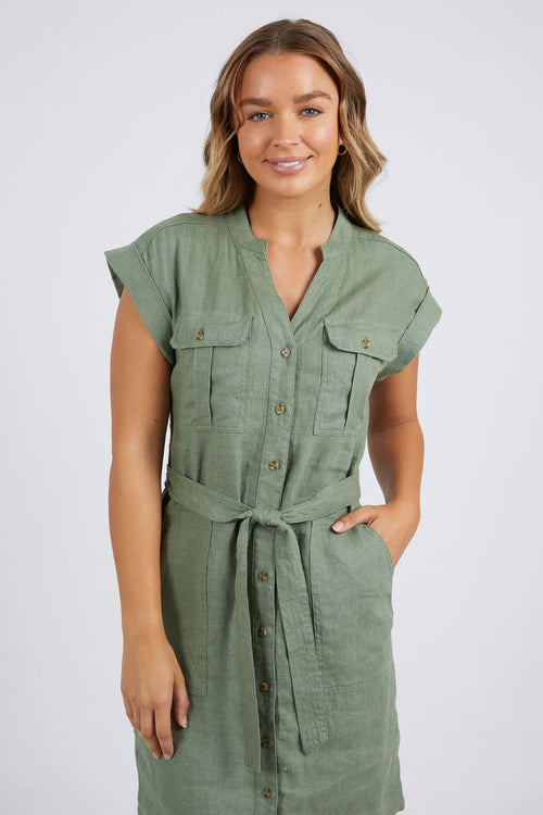 Harlow Khaki SS Cargo Dress WW Dress Foxwood   