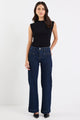 Concert Indigo Mid Rise Wide Leg Welt Pocket Jean