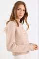 Highlight Biscuit Mohair Blend Crewneck Cardigan