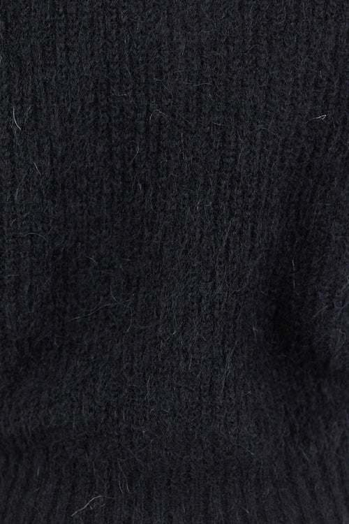 Close-up of black fabric texture