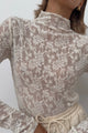 Forgiven Ivory Textured Lace LS Top