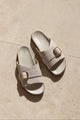 Swift Cream Leather Gold Buckle Slide