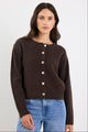 Imprint Chocolate Soft Knit Crewneck Cardigan