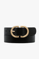 In Reverse Gold Double Buckle Black Leather Belt