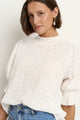 Influential Ivory Texture High Neck Top