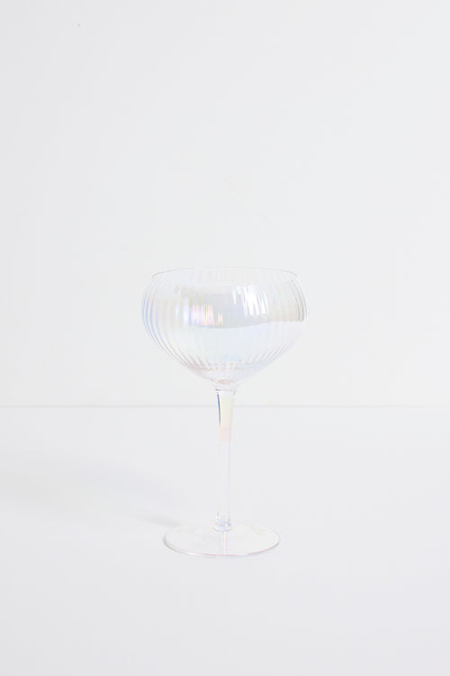 iridescent champagne glass