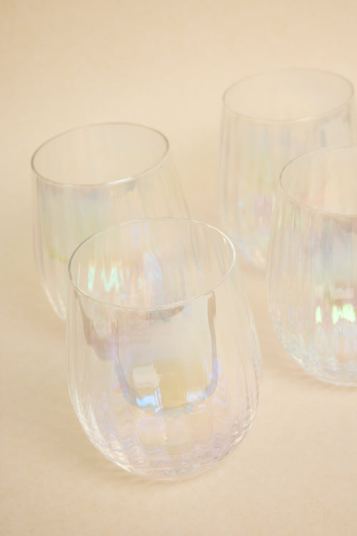 iridescent stemless glass