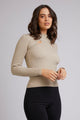 Blakely Natural Cut Out Knit LS Top