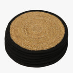 Jute Seagrass Natural Black Placemat HW Kitchen - Tableware, Serveware, Placemats Le Forge   