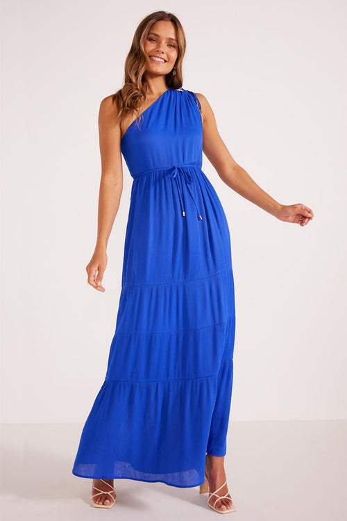 Kameo Cobalt One Shoulder Maxi Dress WW Dress Mink Pink   