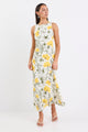 Knockout Buttercup Floral V Back Slip Dress