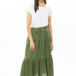 Curious Khaki Linen Maxi Skirt WW Skirt Liela + Luca   