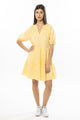 Courageous Butter Linen SS Puff Sleeve Mini Dress