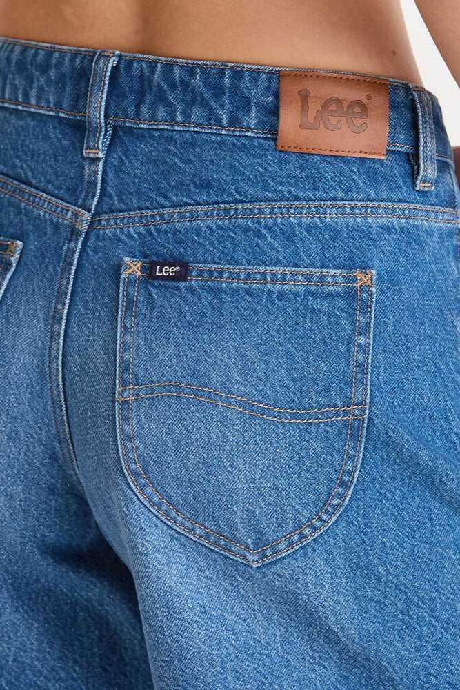 Mid Straight Blue Letter Short | Flo & Frankie