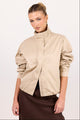 Landscape Taupe Funnel Neck Track Jacket